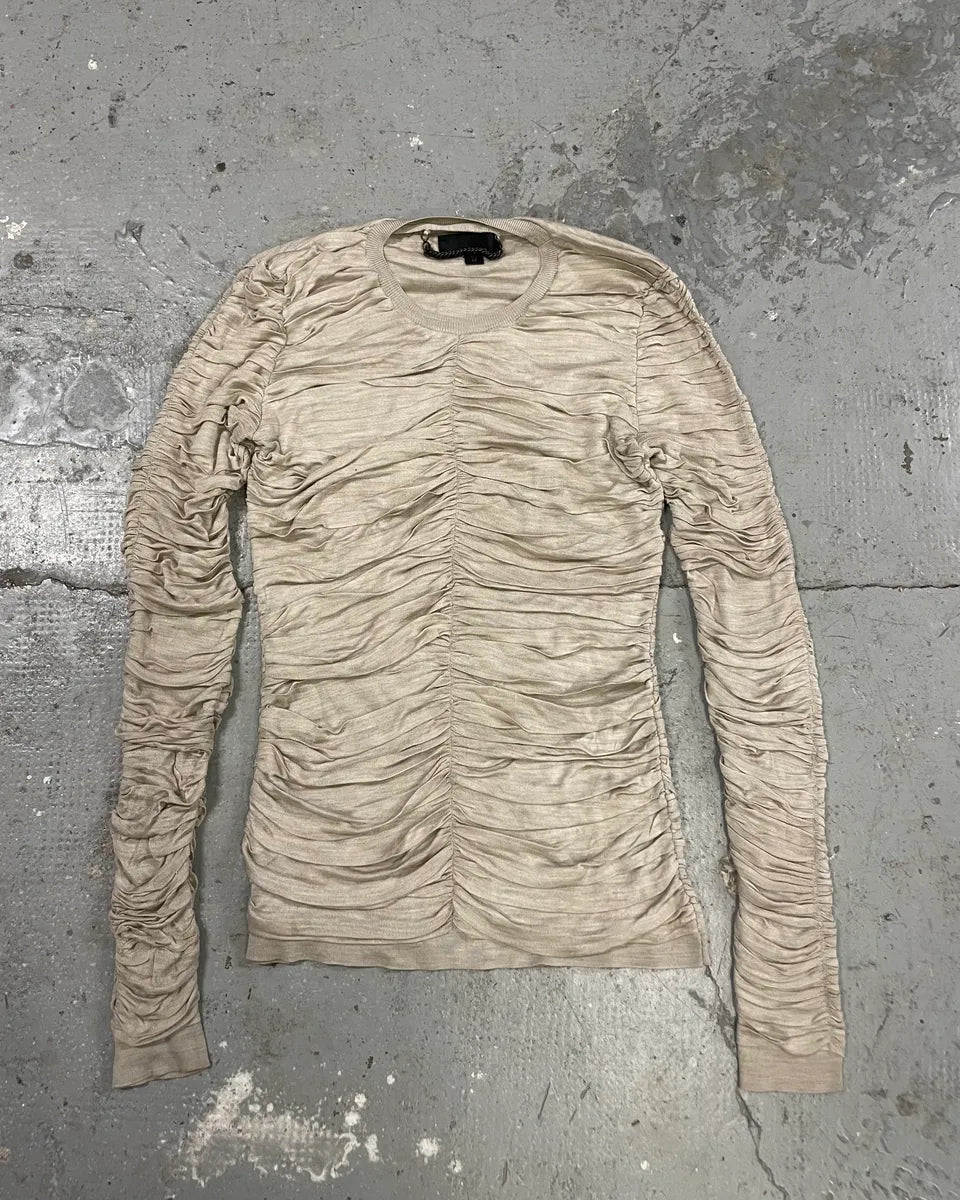 Burberry Pleats Beige Longsleeves (M) 0