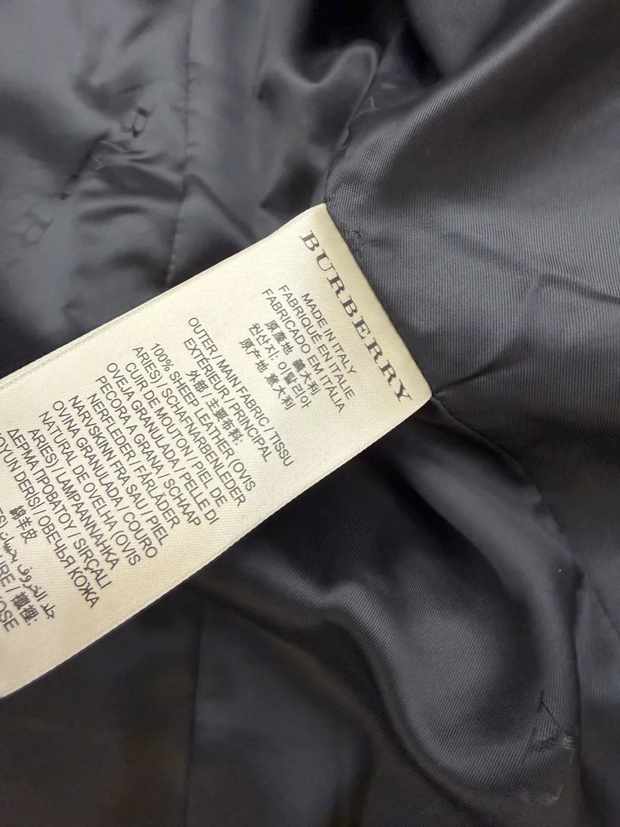 Burberry Prorsum Black Leather Embroidered Leaf Leather Long Jacket DPRGPTU 13