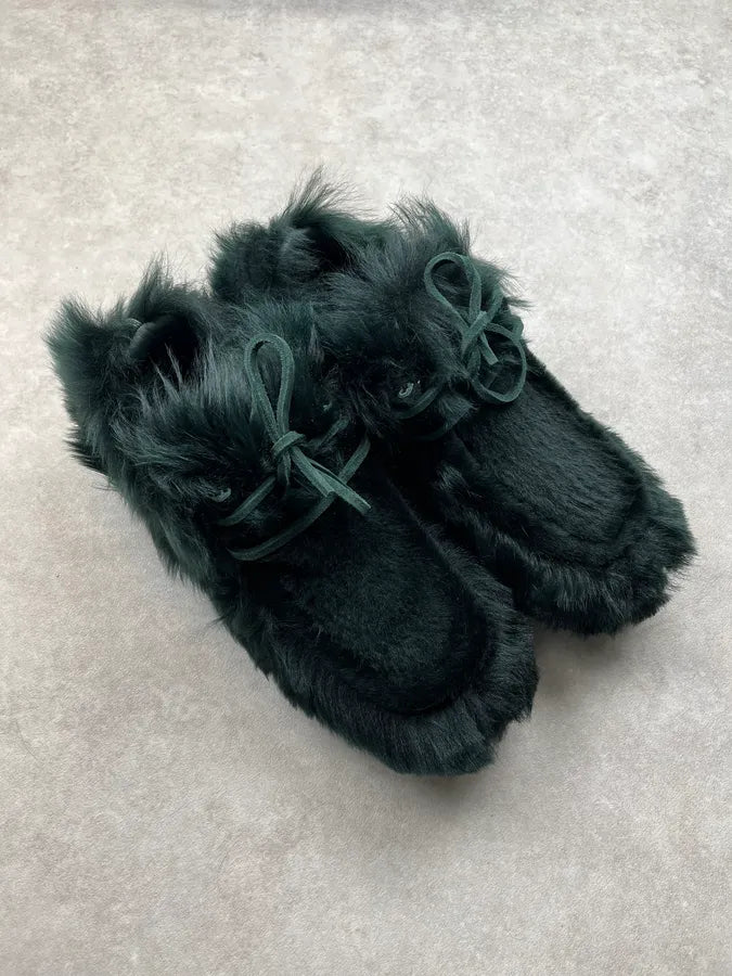 Burberry Prorsum Shearling Fur Dark Green Sneakers AtorUBi 4