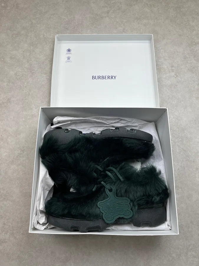 Burberry Prorsum Shearling Fur Dark Green Sneakers AtorUBi 8