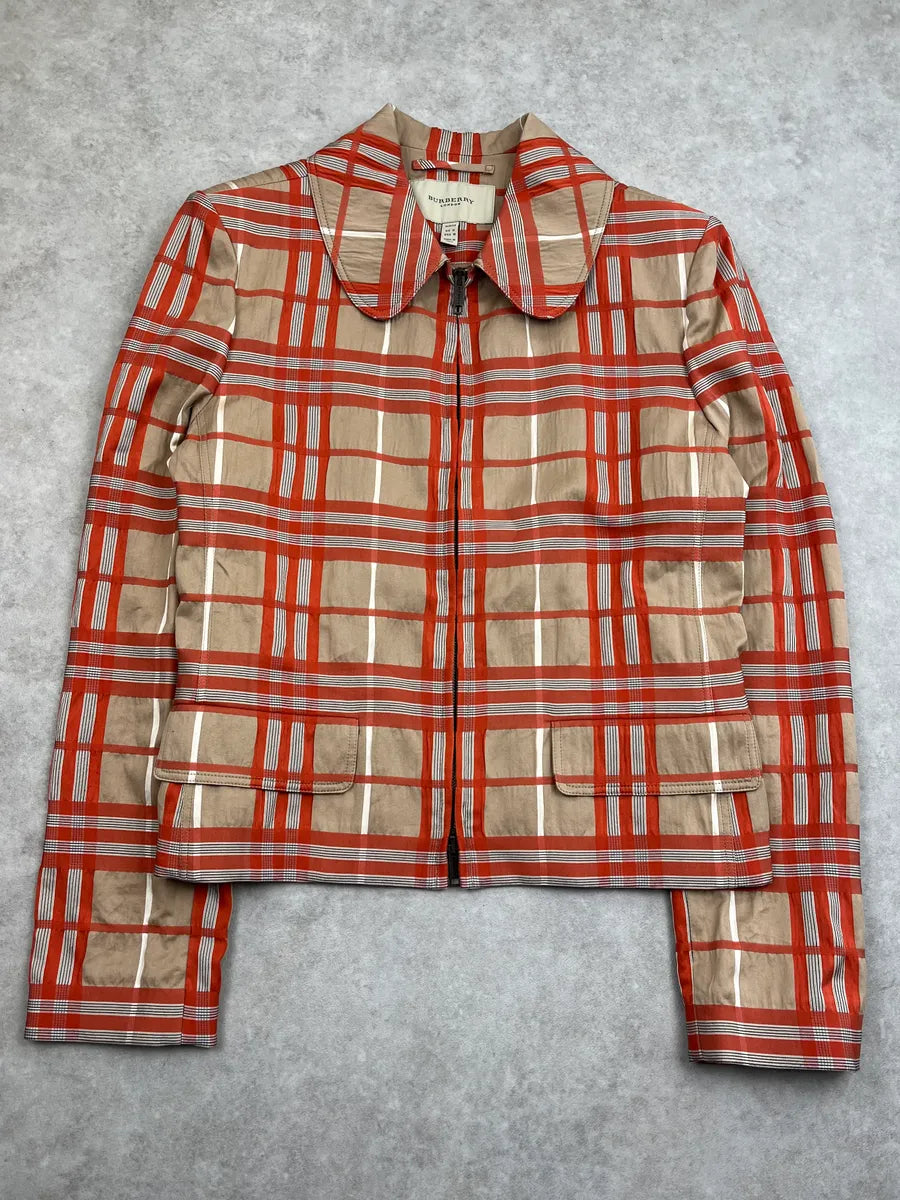 Burberry Squared Beige & Orange Jacket jcsOQNY 0