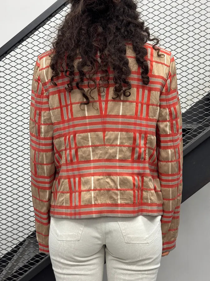 Burberry Squared Beige & Orange Jacket jcsOQNY 2