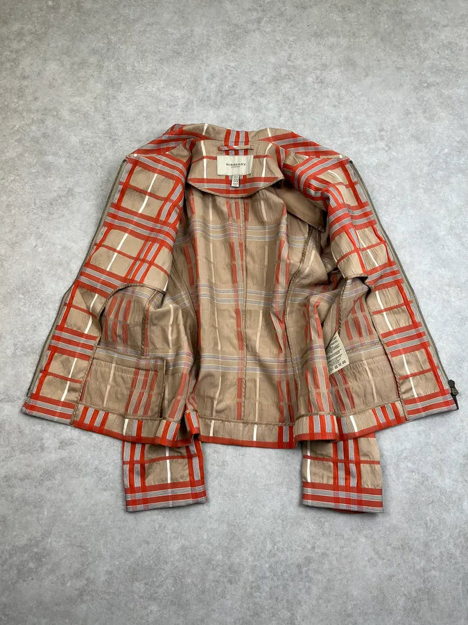 Burberry Squared Beige & Orange Jacket jcsOQNY 6