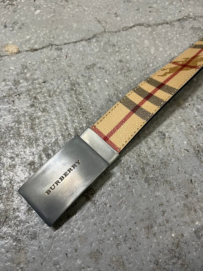 Burberry Tartan Monogram Beige Belt wWbwned 5