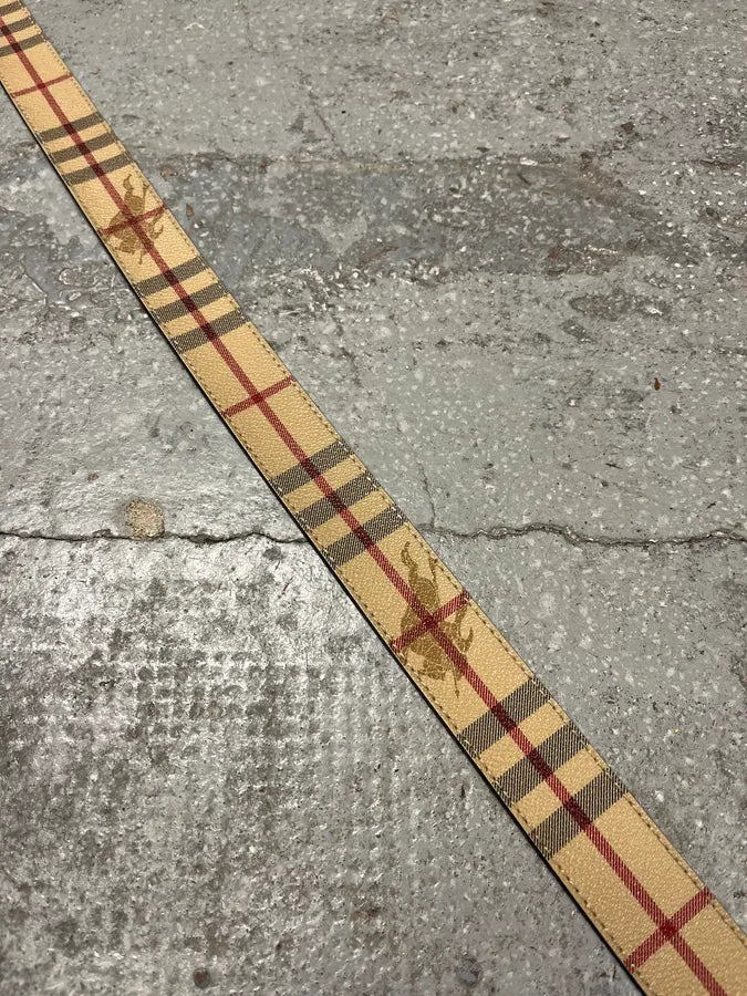 Burberry Tartan Monogram Beige Belt wWbwned 8
