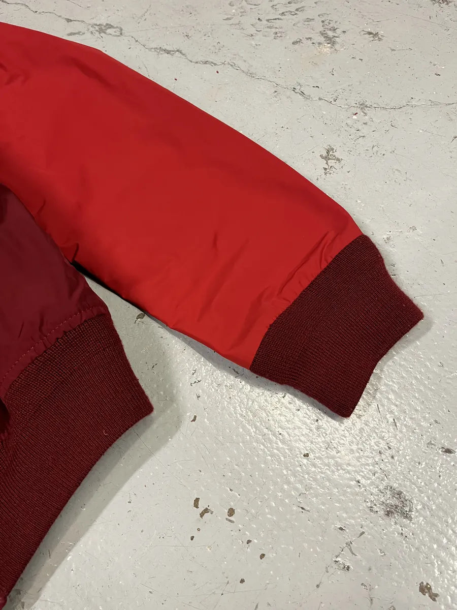 Burberry Two Tones Red Bordeaux Bomber Jacket IRTZbfc 10