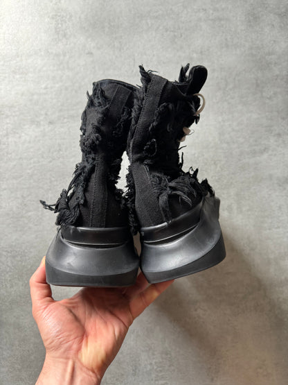 Rick Owens DRKSHDW Abstract Gethsemane Distressed Black Shoes (45) - 5