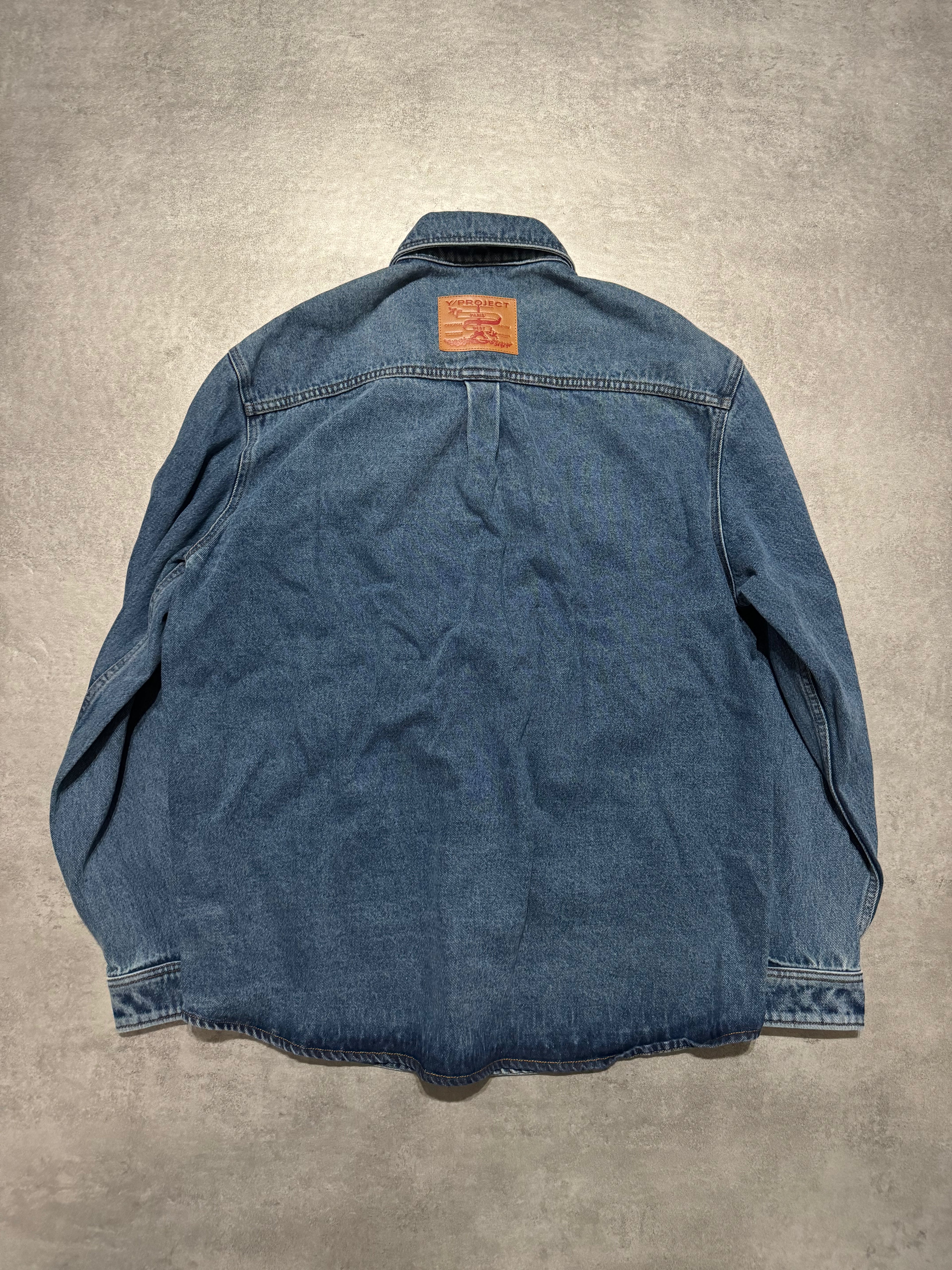 SS2024 Y/Project Blue Evergreen Panel Denim Shirt (M SS2024 Y/Project Blue Evergreen Panel Denim Shirt (M