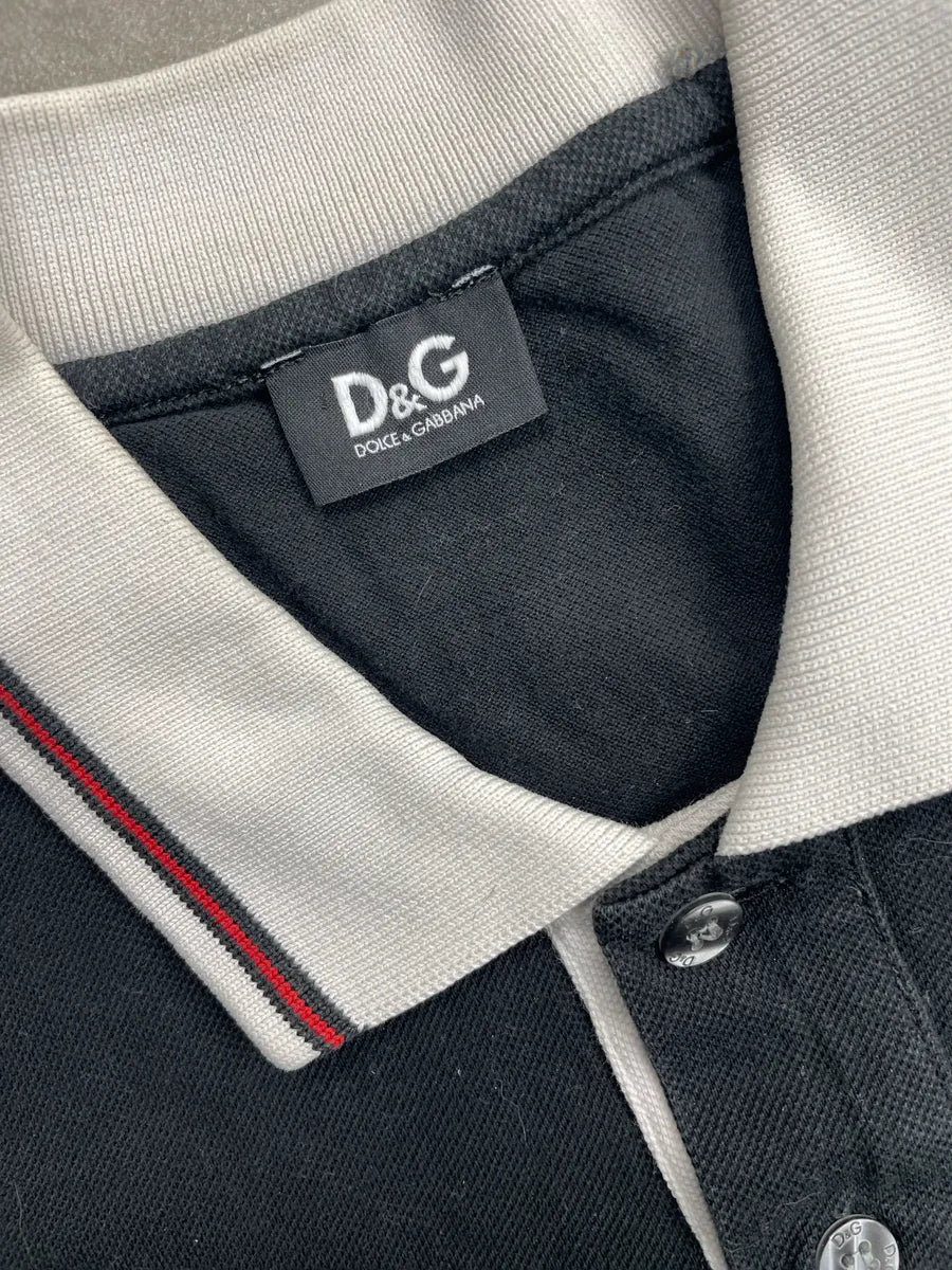 SS2011 Dolce & Gabbana Black Contrast Collar Stripe Polo byOeZDOw 6
