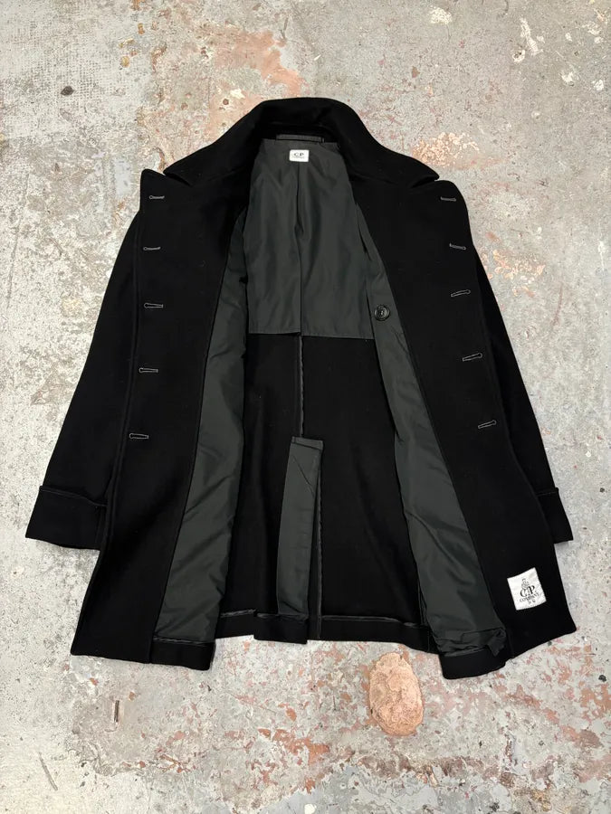 2000s C.P. Company Black Wool Double-Breasted Coat EqXzuRi 6