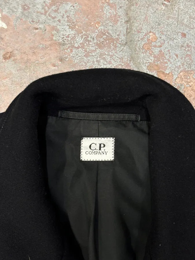 2000s C.P. Company Black Wool Double-Breasted Coat EqXzuRi 7