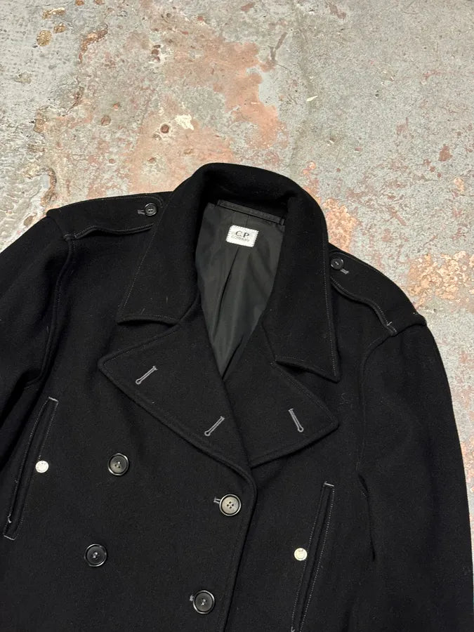 2000s C.P. Company Black Wool Double-Breasted Coat EqXzuRi 3
