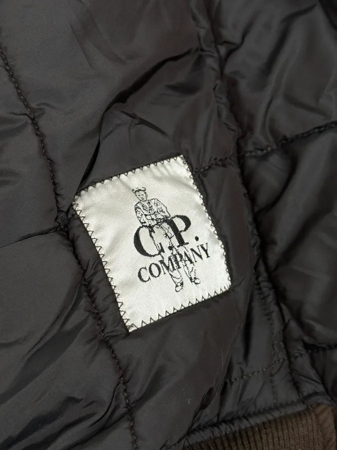 C.P. Company Hybrid Brown Leather Bomber Jacket  mpZDyNH 8