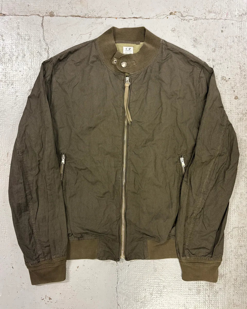 2000s C.P. Company Khaki Houndstooth Bomber Jacket FummPJi 0