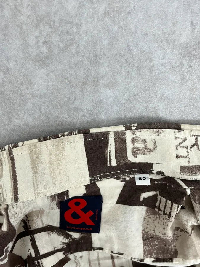 1990s Dolce & Gabbana Brown & White Photography Shirt NYBlMYl 10