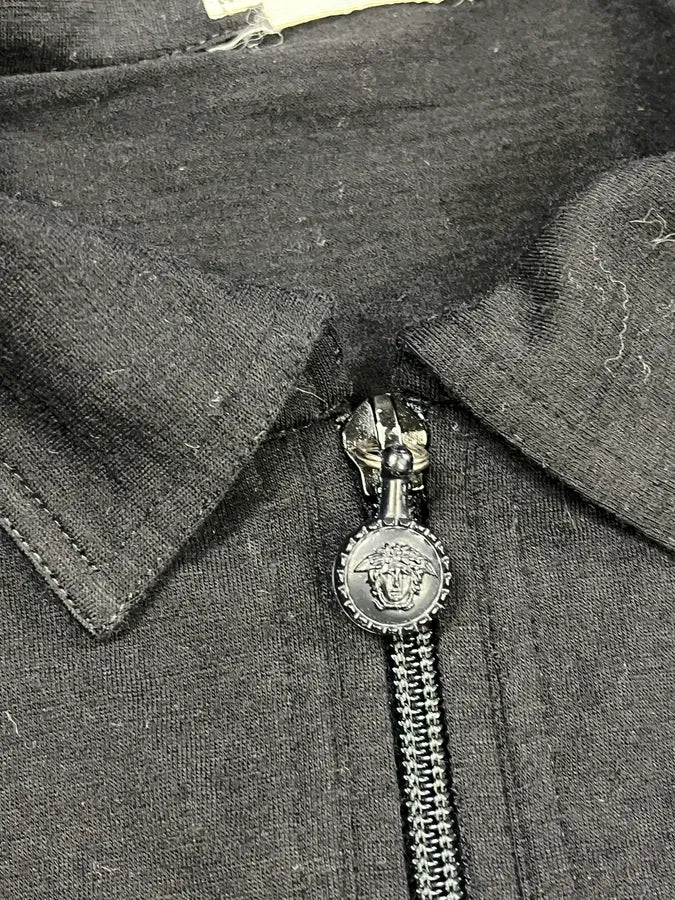 Gianni Versace Black Long Sleeve Half-Zip Polo Shirt WyiefTd 6