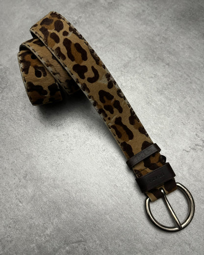 2000s Prada Leopard Pony Hair Leather Belt (OS) - 2