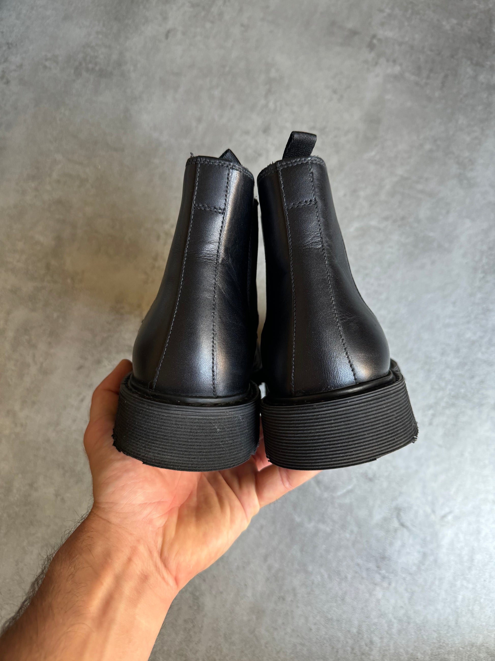 Prada Black Chelsea Leather Boots  (39) - 3