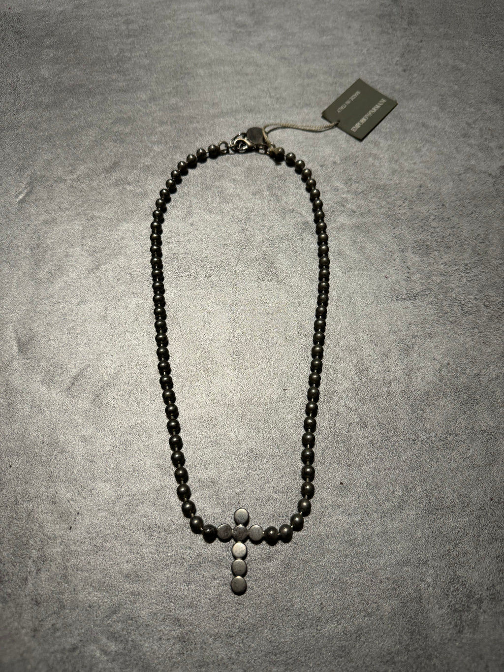 SS2011 Emporio Armani Dark Cross & Grey Avant-Garde Necklace  (OS) - 3