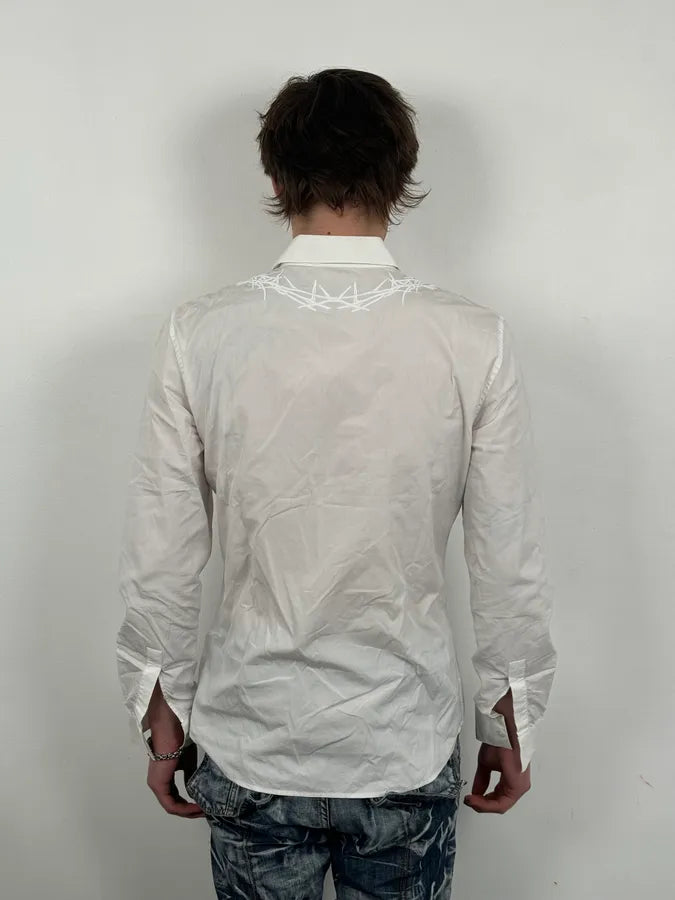 SS2015 Givenchy White Wooden Crown Shirt by Riccardo Tisci nIikiwS 2