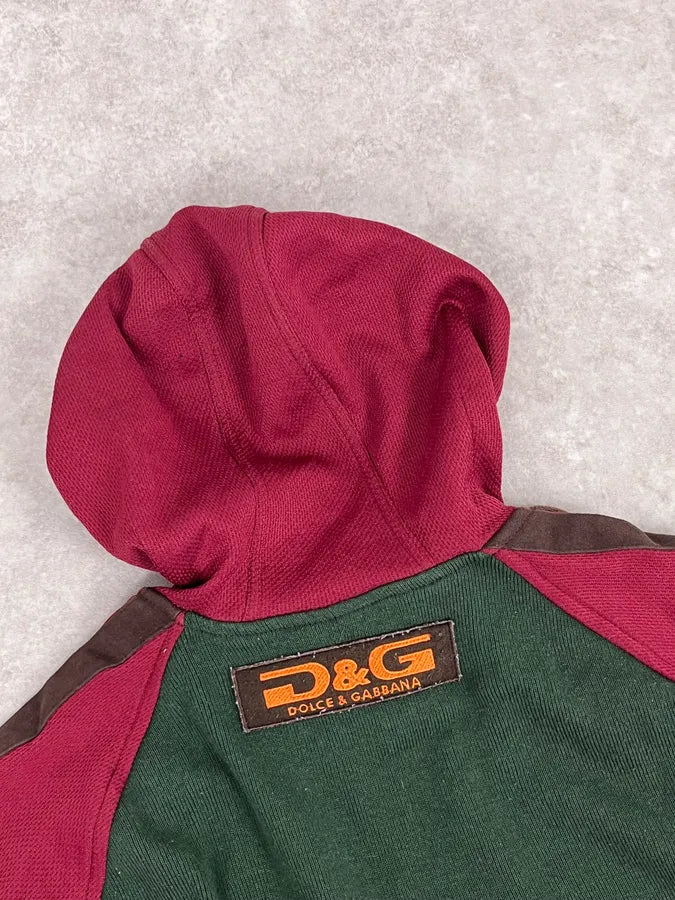 AW2004 Dolce & Gabbana Brown & Red Zip-up Hoodie dAkGcLu 6