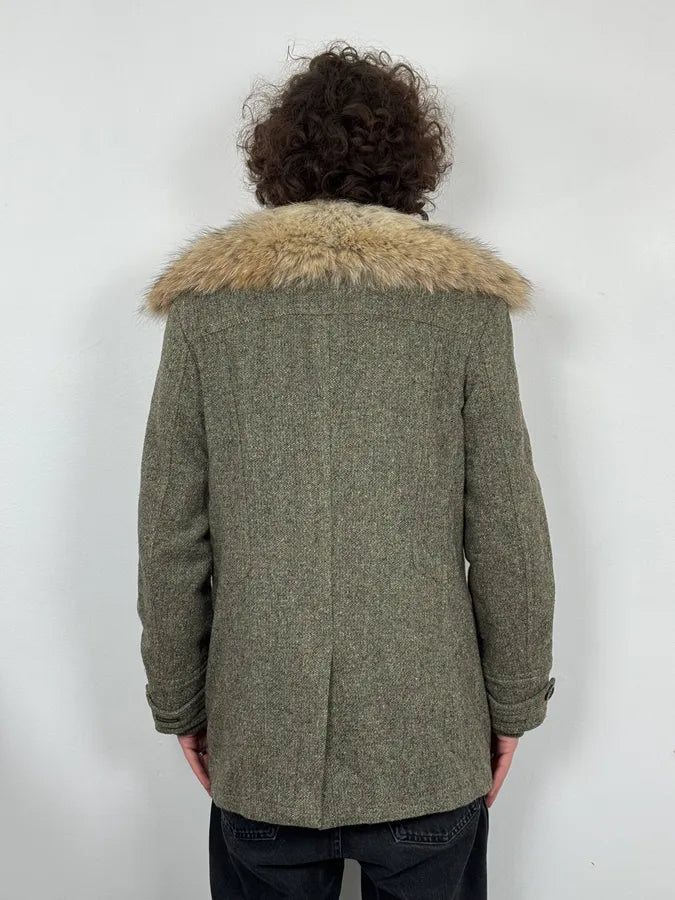 AW2008 Dolce & Gabbana Fur Collar Grey Wool Imperial Jacket EfvUgnu 2