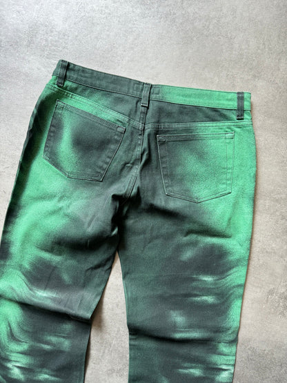 AW2000 Roberto Cavalli Floral Green Spectrum Pants (M) - 4
