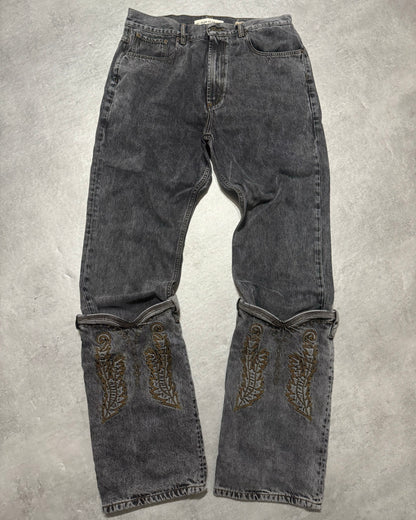 SS2024 Y/Project Cow-Boy Brut Grey Astro Denim Jeans (L) - 1