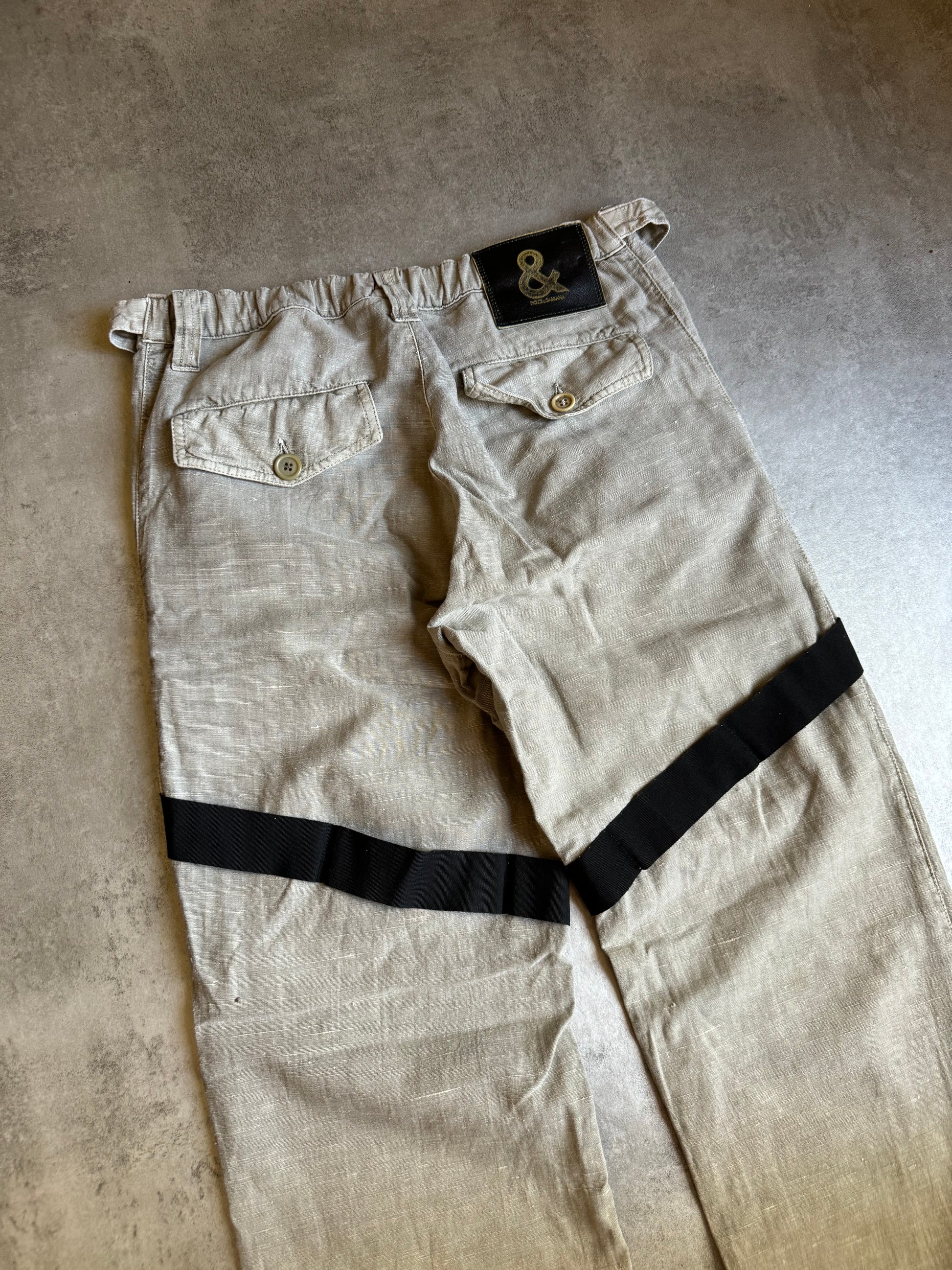 AW2003 Dolce & Gabbana Bondage Linen Pants  (M) - 4