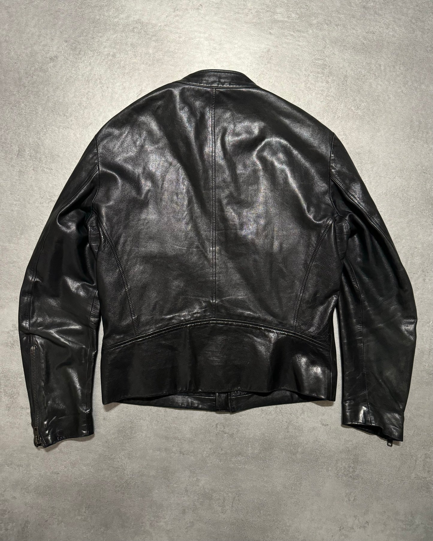 SS2014 Maison Margiela 5 Zips Black Premium Leather Jacket (M) - 5