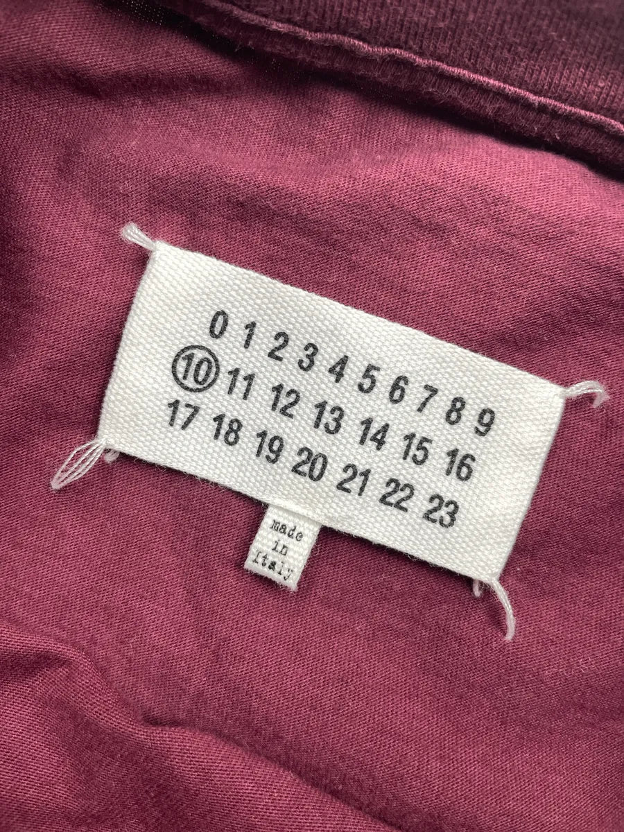 AW2021 Maison Margiela Burgundy Stitched Tab Four-Stitch T-Shirt cJyWPmQW 9