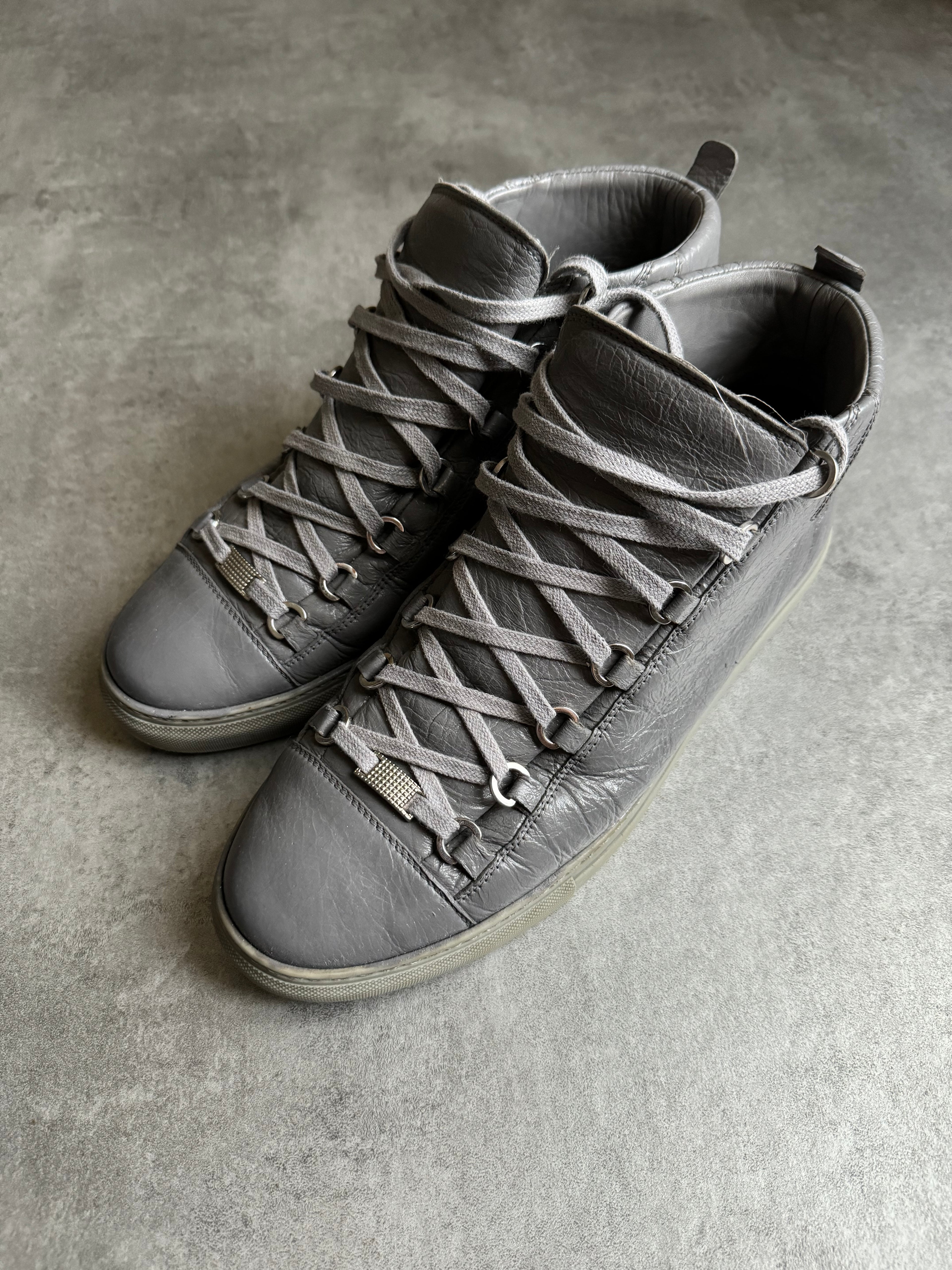 Balenciaga Arena High Grey Leather Shoes (44,5eu/us10,5) – Dolce Balenciaga Arena High Grey Leather Shoes (44,5eu/us10,5) – Dolce
