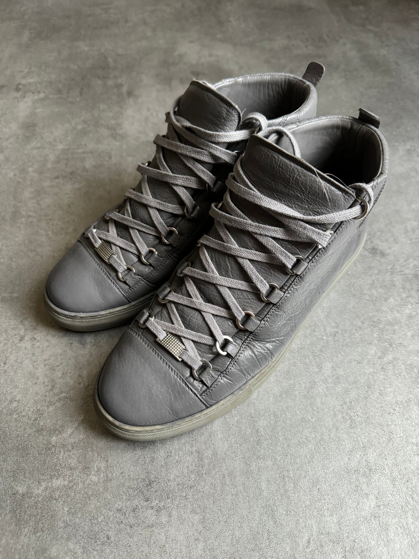 Balenciaga Arena High Grey Leather Shoes (44,5) - 9