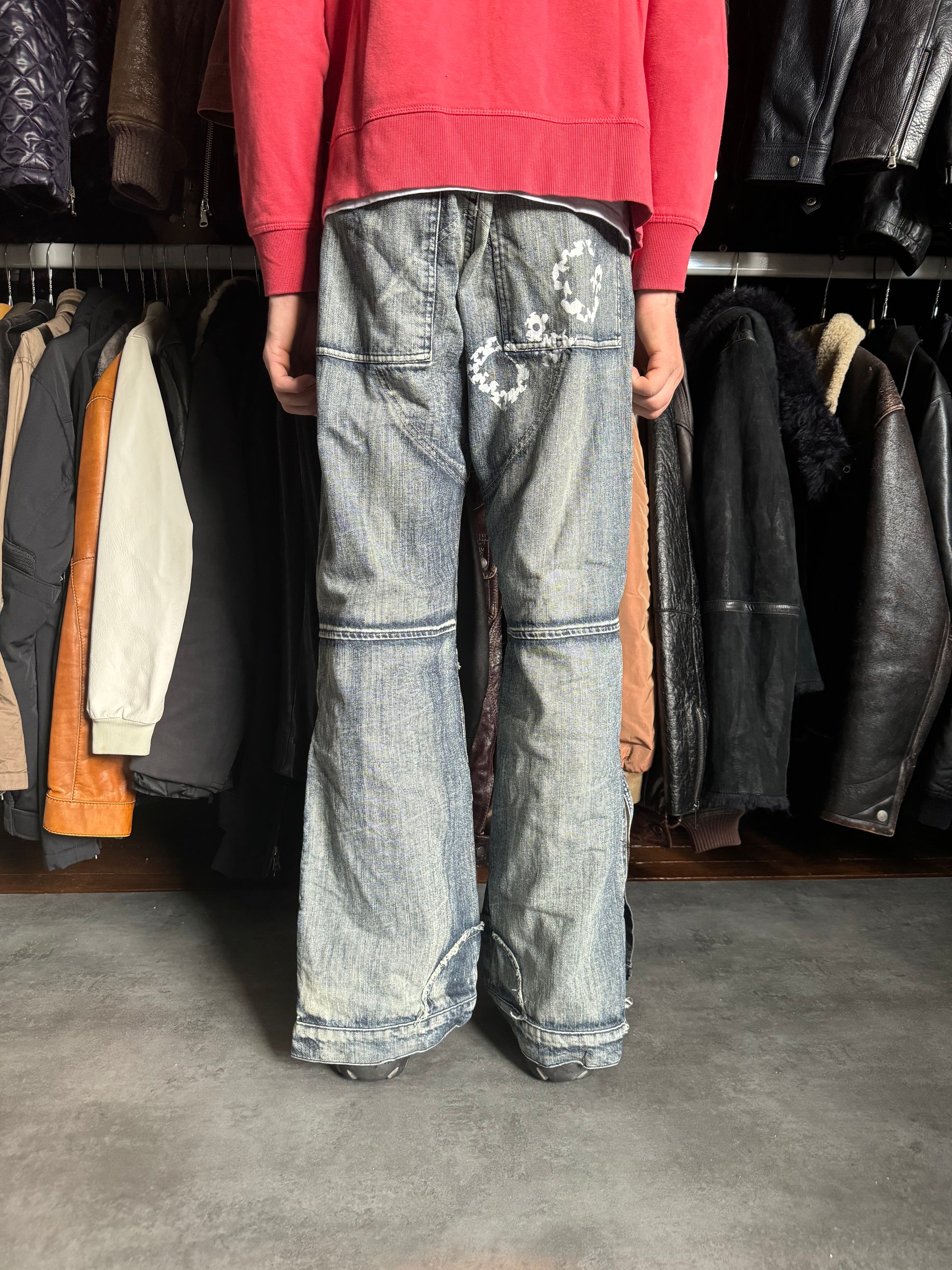 2000s Dolce & Gabbana Brut Avant-Garde Cozy Flared Denim Jeans (L) - 4