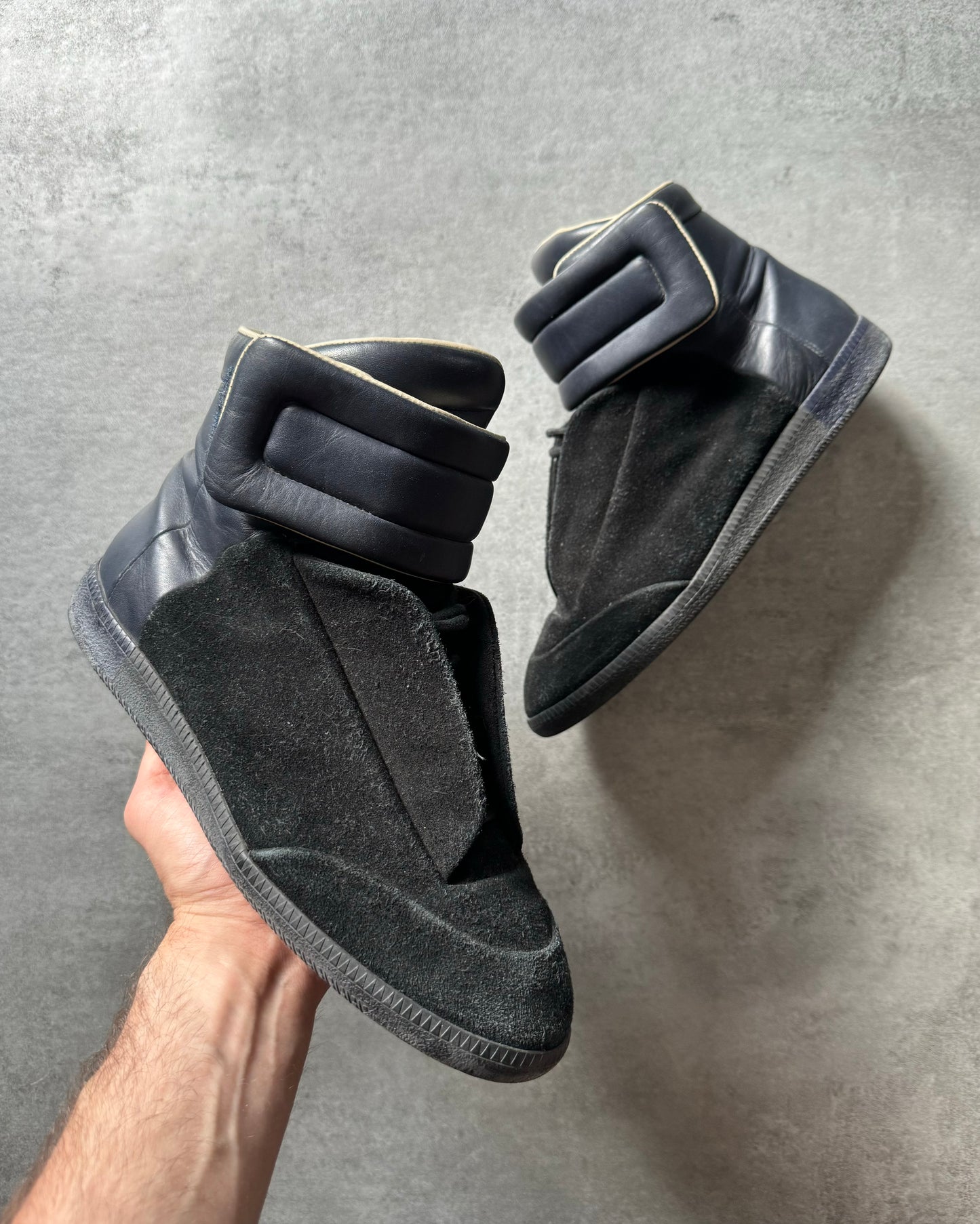 Maison Margiela Future High Top Suede Navy Two Tone  (41) - 1