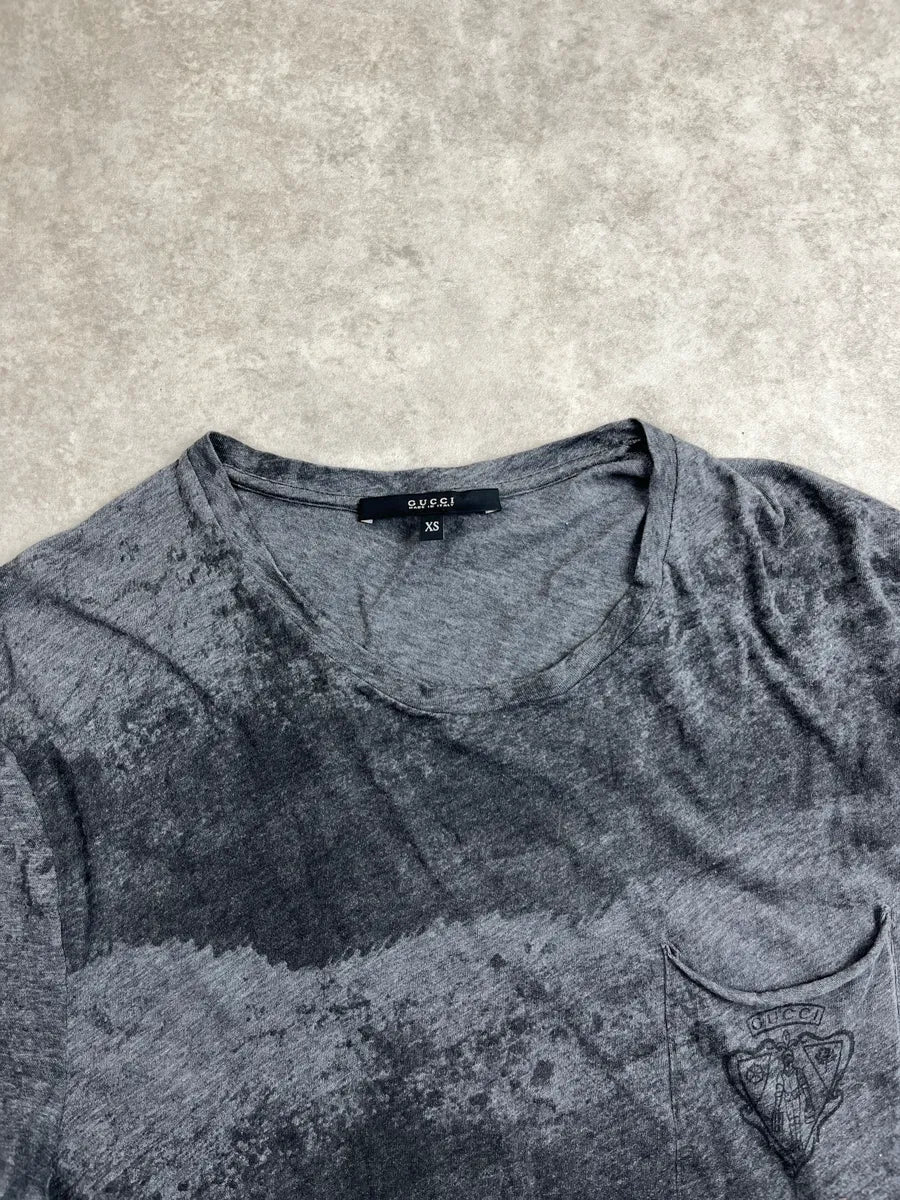 2010s Gucci Grey Faded Washed Pocket T-Shirt cRALXORe 8