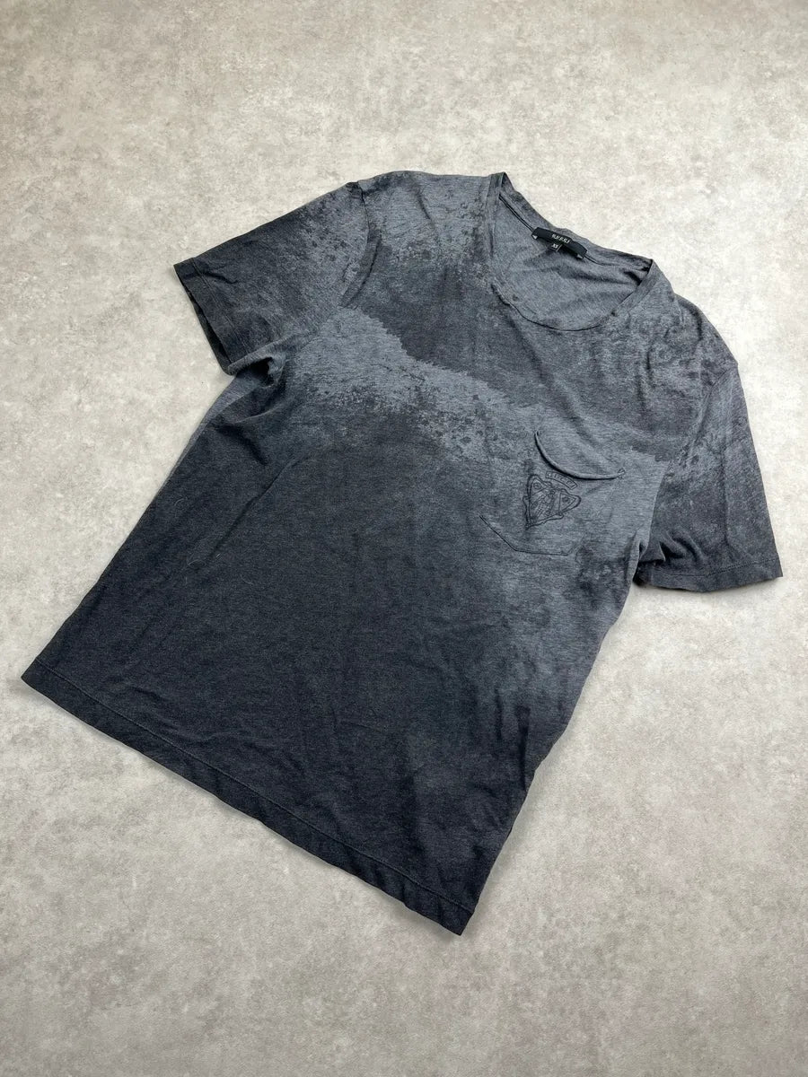 2010s Gucci Grey Faded Washed Pocket T-Shirt cRALXORe 3