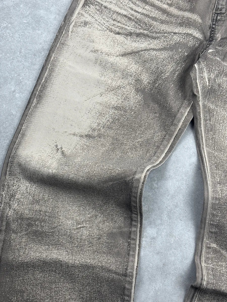 AW2021 Balmain Beige Taupe Denim Distressed Loose Fit Jeans cYXuDelq 5