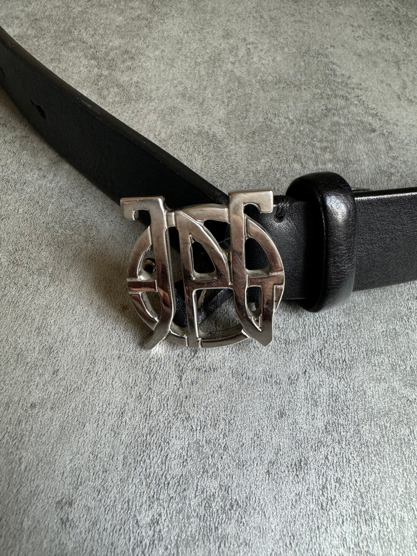 2000s Jean Paul Gaultier Black Buckle Propaganda Belt (OS) - 8