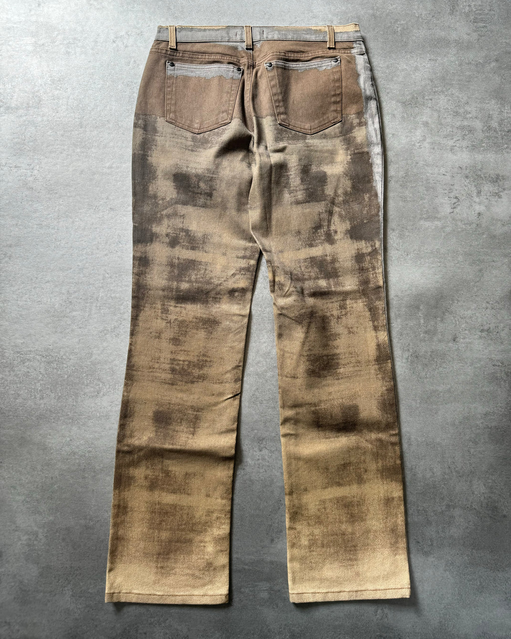 FW01 Roberto Cavalli Brown Autumn Forest Wood Pants (S) - 9