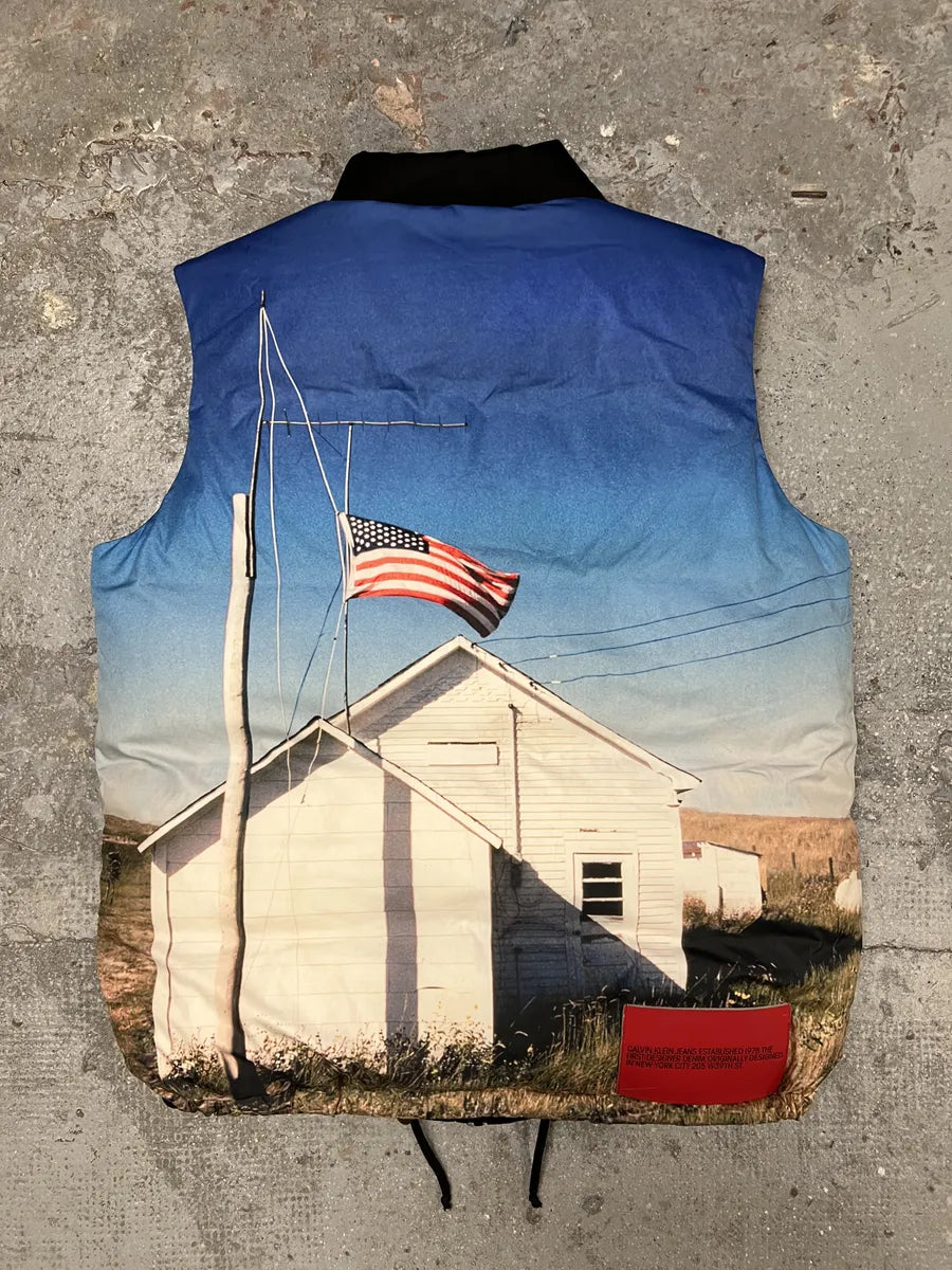 Calvin Klein 205W39NYC by Raf Simons American Landscape Black Puffer Vest (L) 0