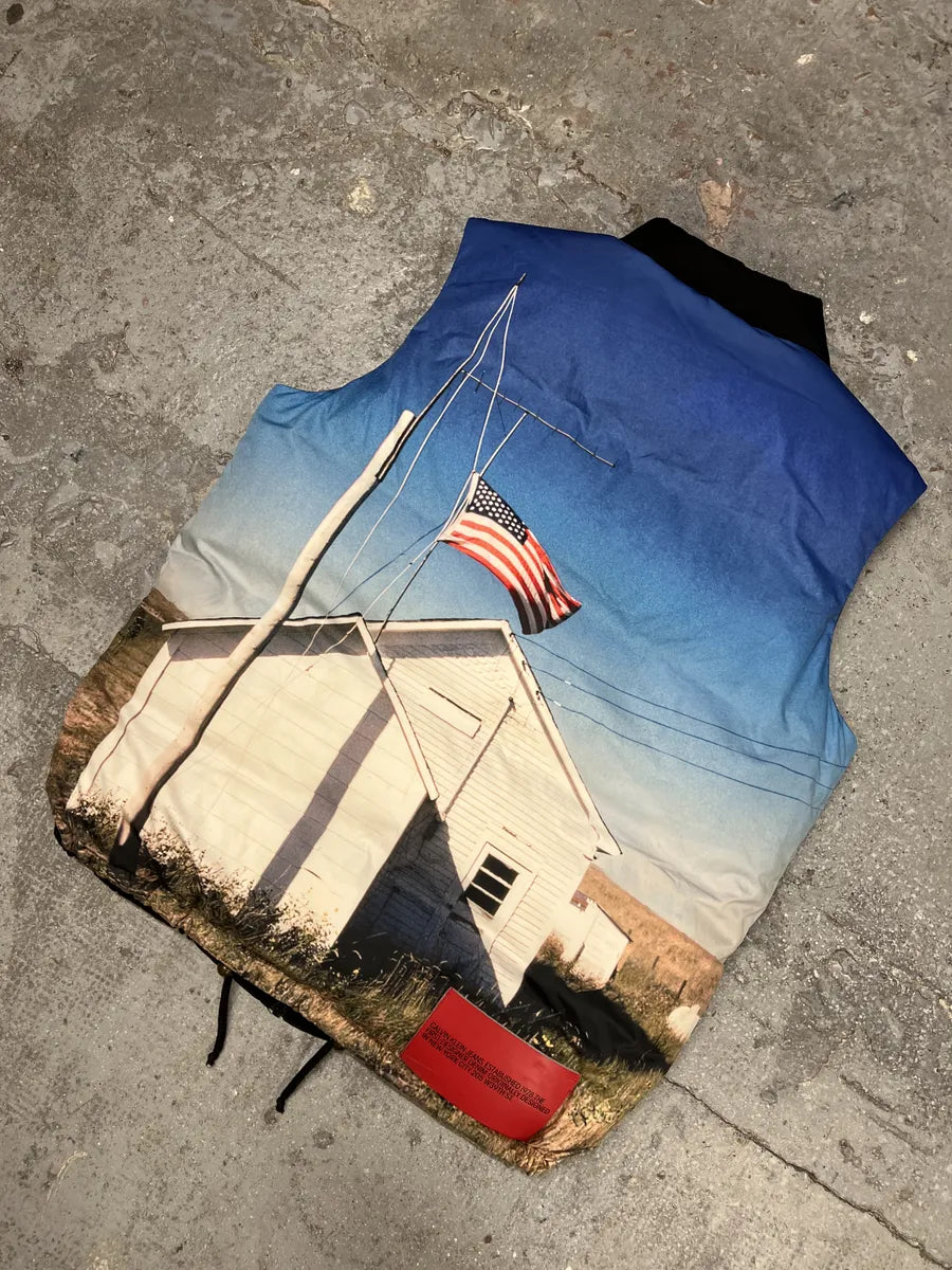 Calvin Klein 205W39NYC by Raf Simons American Landscape Black Puffer Vest (L) 4