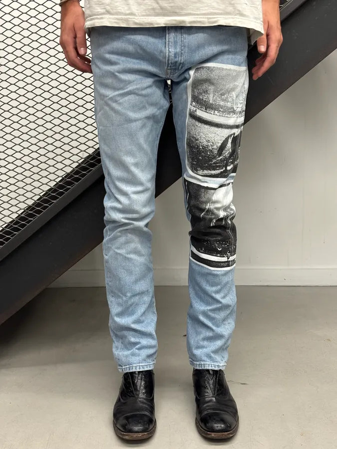 SS2018 Calvin Klein Andy Warhol Blue Slim Denim Jeans  dcAtoWb 2