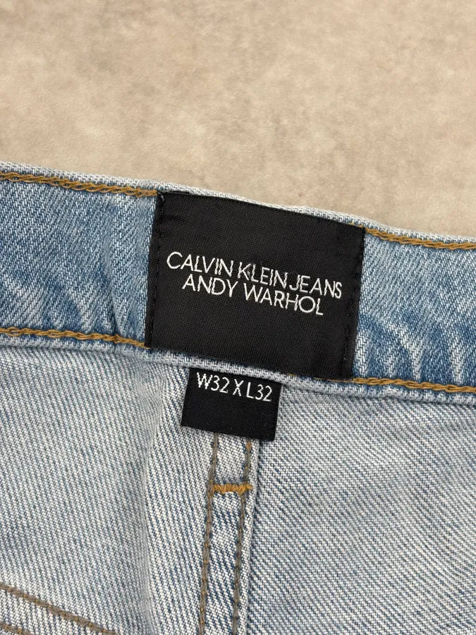 SS2018 Calvin Klein Andy Warhol Blue Slim Denim Jeans  dcAtoWb 11