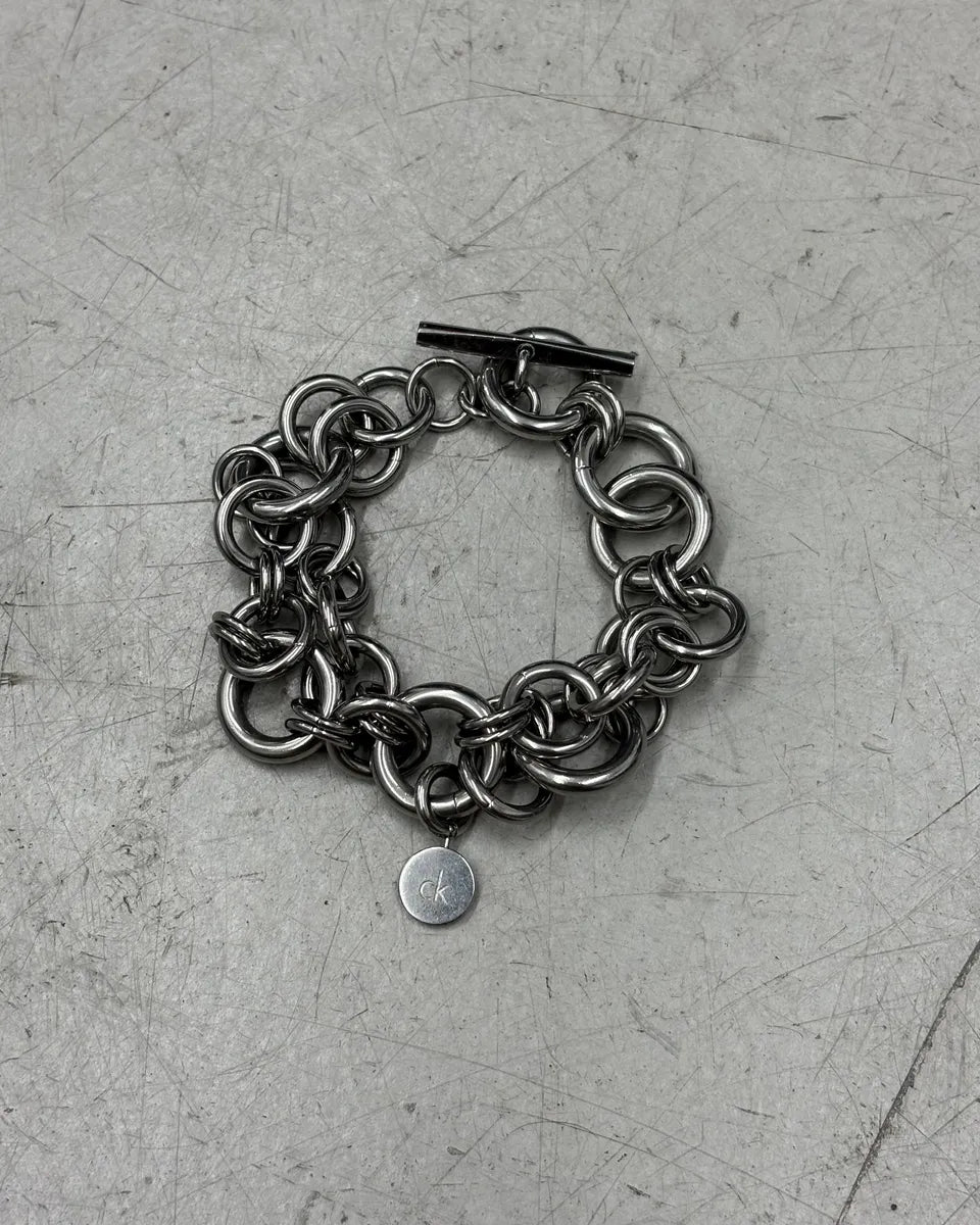 Calvin Klein Silver Steel Multi Links Toggle Bracelet ToXBZjA 0
