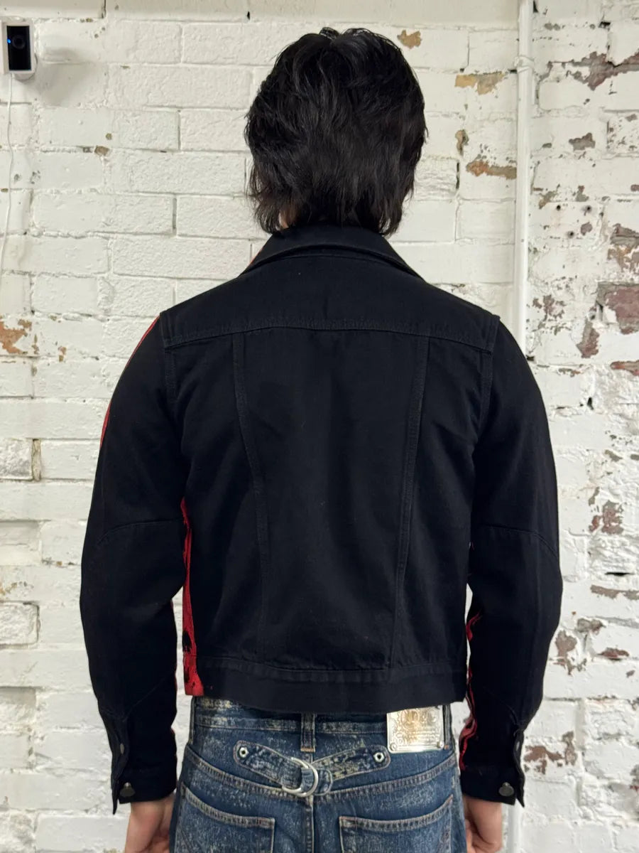 Calvin Klein x Andy Warhol Red Black Lacquered Denim Jacket JOgamRX 2