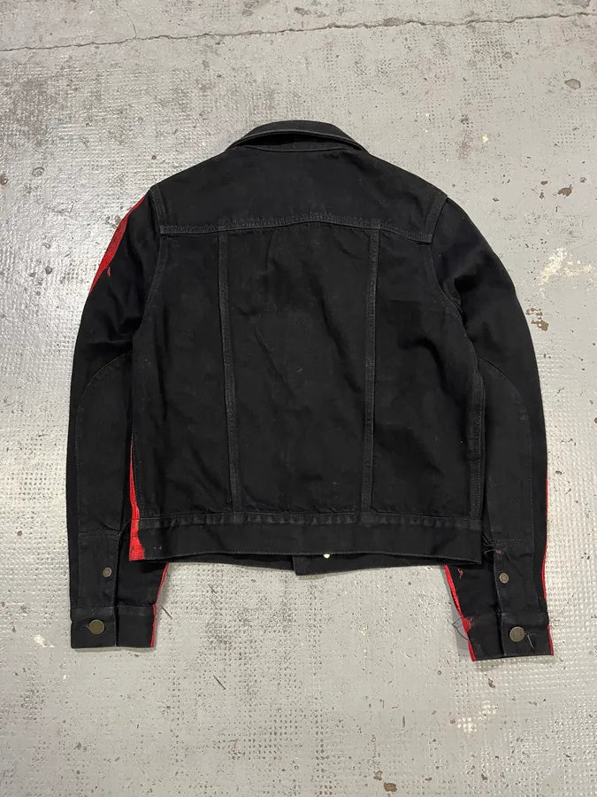 Calvin Klein x Andy Warhol Red Black Lacquered Denim Jacket JOgamRX 6