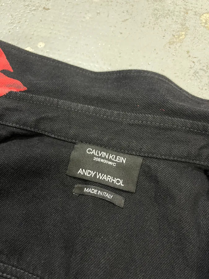 Calvin Klein x Andy Warhol Red Black Lacquered Denim Jacket JOgamRX 9