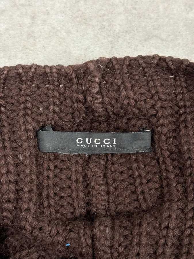 Gucci Beanie Cap Wool Brown lmnWmix 4