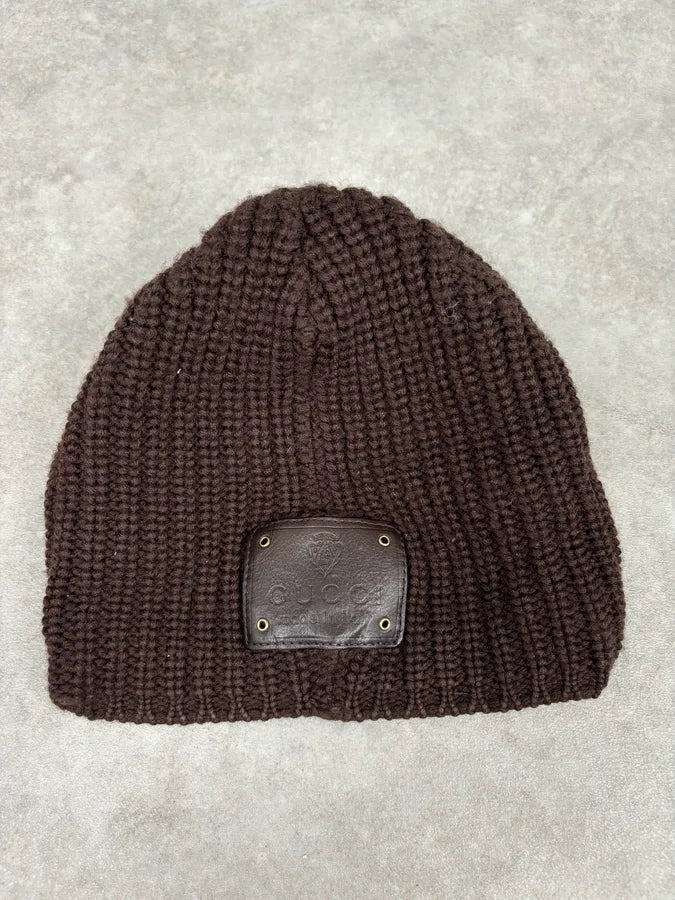 Gucci Beanie Cap Wool Brown lmnWmix 3